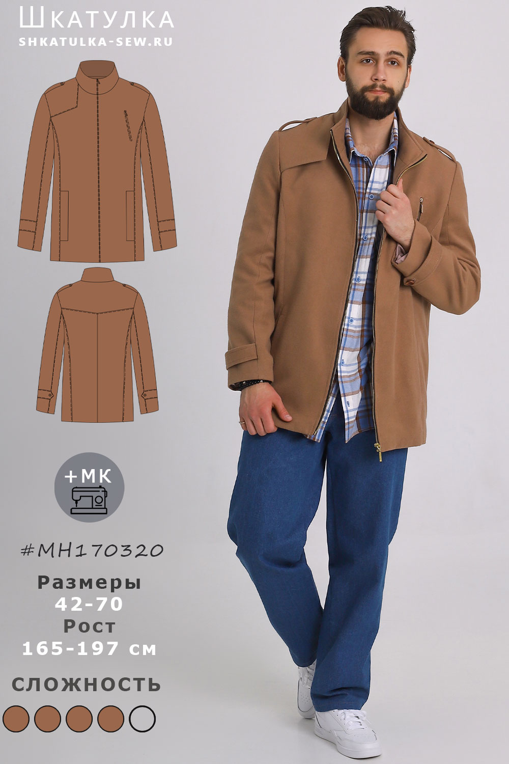 Выкройка мужской куртки MH170320